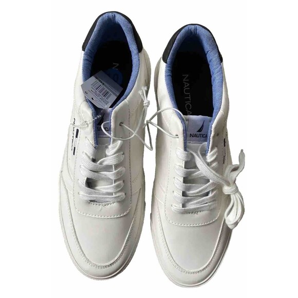 Nautica Men\'s Negril Classic Lace Up Low Top Sneaker White Navy CV2735 Size 10.5 main image 7